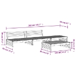 Set Salotto da Giardino 4 pz in Legno Massello di Douglas