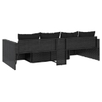 Set da Giardino 2 pz con Cuscini Nero in Polyrattan