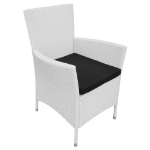 Set da Pranzo da Giardino 5 pz in Polyrattan Bianco Crema