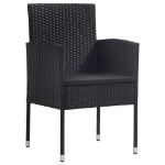 Set da Pranzo da Giardino 5 pz in Polyrattan Nero