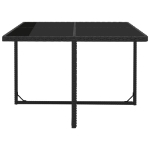 Set da Pranzo da Giardino 5 pz con Cuscini in Polyrattan Nero