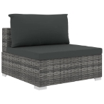 Set Divani da Giardino 13 pz con Cuscini in Polyrattan Grigio