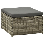 Set Divani da Giardino 3 pz con Cuscini in Polyrattan Grigio