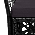 Set da Pranzo da Giardino 7 pz in Polyrattan Nero