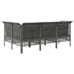 Set Divani da Giardino 4 pz con Cuscini in Polyrattan Grigio