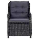 Set da Pranzo per Esterni 9 pz in Polyrattan Nero