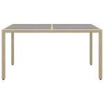 Set da Pranzo Giardino 5 pz Polyrattan e Vetro Temperato Beige