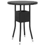 Set da Bistrot per Giardino 3 pz in Polyrattan Nero