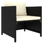 Set Divani da Giardino 8 pz con Cuscini in Polyrattan Nero