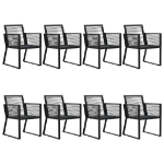 Set da Pranzo da Giardino 9 pz in Rattan PVC Nero