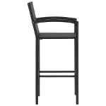 Set Bar da Giardino 5 pz con Braccioli in Polyrattan Nero