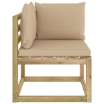 Divani Angolari da Giardino & Cuscini 2pz Pino Impregnato Verde