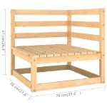 Set Salotto Giardino 9 pz Cuscini Antracite Legno Massello Pino