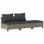 Set Divani da Giardino 6 pz con Cuscini in Polyrattan Grigio