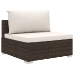 Set Divani da Giardino 13 pz con Cuscini in Polyrattan Marrone