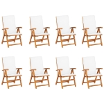 Set da Pranzo da Giardino 9 pz con Cuscini in Legno di Teak
