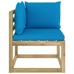 Divani Angolari da Giardino & Cuscini 2pz Pino Impregnato Verde