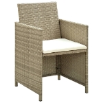 Set Divani da Giardino 4 pz con Cuscini in Polyrattan Beige