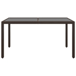 Set da Pranzo Giardino 5 pz Polyrattan Vetro Temperato Marrone