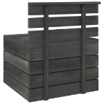 Set Divani da Giardino su Pallet 7 pz Legno Pino Grigio Scuro