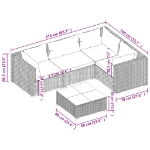 Set Divani da Giardino 5 pz con Cuscini in Polyrattan Marrone