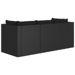 Set Divani da Giardino 4 pz con Cuscini in Polyrattan Nero