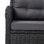 Set da Pranzo da Giardino 9 pz in Polyrattan Nero