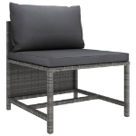 Set Divani da Giardino 8 pz con Cuscini in Polyrattan Grigio