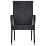 Set Mobili da Pranzo per Giardino 5 pz Nero