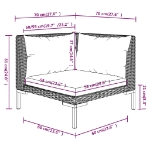 Divani da Giardino 6 pz con Cuscini in Polyrattan Grigio Scuro