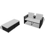 Set Divani da Giardino 4 pz con Cuscini in Polyrattan Nero