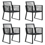 Set da Pranzo da Giardino 5 pz in Rattan PVC Nero
