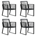 Set da Pranzo da Giardino 5 pz in Rattan PVC Nero