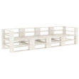 Divano da Giardino a Pallet 4 Posti Bianco in Legno