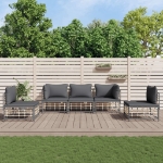 Set Divani da Giardino 5 pz con Cuscini Antracite in Polyrattan
