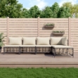 Set Divani da Giardino 5 pz con Cuscini Antracite in Polyrattan