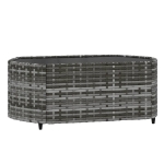 Set Divani da Giardino 3 pz con Cuscini in Polyrattan Grigio