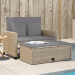 Divano da Giardino con Cuscini a 2 Posti Beige in Polyrattan