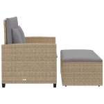 Divano da Giardino con Cuscini a 2 Posti Beige in Polyrattan