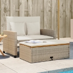 Divano Giardino con Cuscini 2 Posti Beige Polyrattan e Acacia