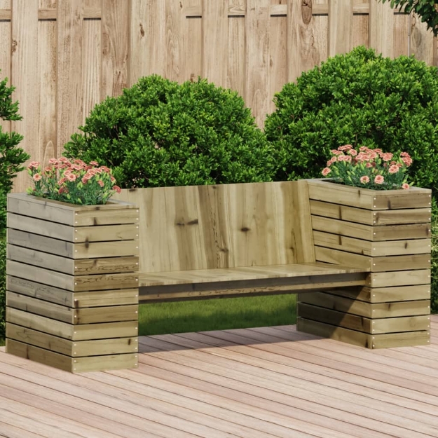 Panca con Fioriera 167,5x60x65 cm in Legno Impregnato di Pino