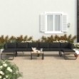 Set Divano da Giardino 5 pz ad Angolo Cuscini in Alluminio WPC
