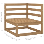 Divano da Giardino a 3 Posti con Cuscini Legno Massello di Pino