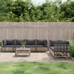 Set Divani da Giardino 8 pz con Cuscini Antracite in Polyrattan