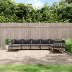 Set Divani da Giardino 8 pz con Cuscini Antracite in Polyrattan
