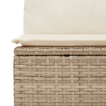 Divano Angolare da Giardino con Cuscini Beige in Polyrattan