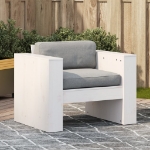 Divano da Giardino Bianco 79x60x62 cm in Legno Massello di Pino