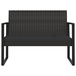 Set Divani da Giardino 4 pz con Cuscini Nero in Polyrattan