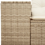 Divano da Giardino con Cuscini a 2 Posti Beige in Polyrattan