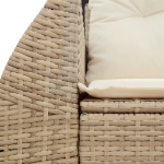 Divano da Giardino con Cuscini a 2 Posti Beige in Polyrattan